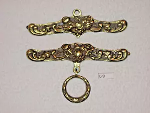 L-9 Antique Ornate Brass Bell Pull Hardware 5 3/4" 150mm Klokkestreng Denmark - Picture 1 of 3