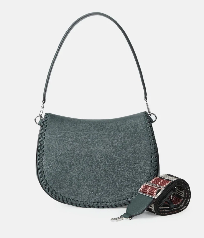 Bolso de Hombro Oryany Bentley Mediano Cuero Verde Profundo Sillín Nuevo con Etiquetas Foto 1 de 4