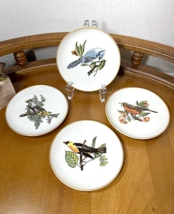 4 Vintage Bird Plate Neiman Marcus By Fitz Floyd Mini Trinket Gold Trim - Picture 1 of 11