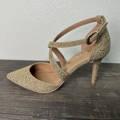 CARVELA Kross Jewel Heel Gold Bling Size 7 NIB NEW Strappy 4231 - Image 1 of 4