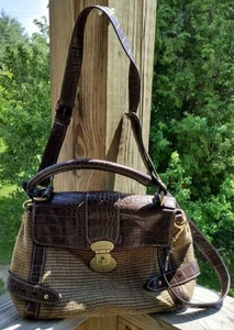 Bolso de mano/hombro Chaps By Ralph Lauren pata de gallo lana/tweed - Imagen 1 de 9