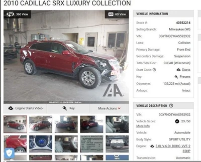 (LOCAL PICKUP ONLY) Fuel Tank Fits 10-16 SRX 4332606 Foto 1 de 4