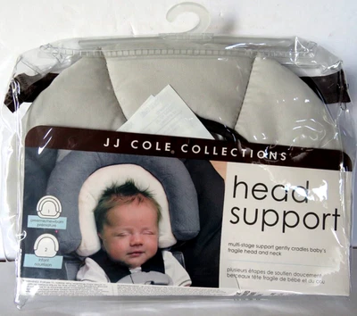 Baby Head Neck Rest Support JJ Cole Black Gray Print Gift - Image 1 of 4