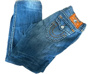 True Religion Jeans Mens 38 Ricky Relaxed Straight World Tour Denim Stretch Blue - Picture 1 of 8