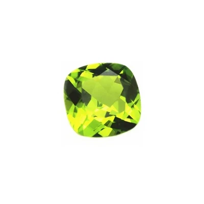 Peridot Square Faceted Gemstone Cushion Cut Peridot Gem 10x10mm - Image 1 of 4