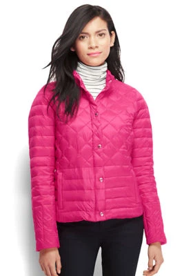 Lands End Women’s Lightweight Pink Quilted Down Jacket Coat Sz 8 Rrp£100, BNWT - Image 1 of 4