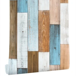 Blue Forest Wood Peel and Stick Wallpaper Vinyl Self Adhesive Home Decor 6m - Picture 1 of 8