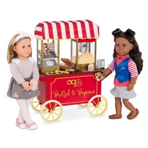 NEW Our Generation Retro Pretzel & Popcorn Play Food Stand for 18" Dolls - Poppi - Picture 1 of 12
