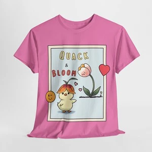 Cute T-Shirt, Ducky and Flower Unique Design Adorable Tee, Pink And Other Colors - Picture 1 of 19