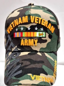 U.S.  VIETNAM VETERAN ARMY HAT MILITARY CAP CAMOUFLAGE WITH SHADOW NEW - Picture 1 of 4