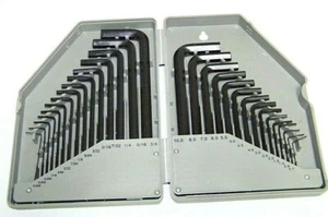 30 piezas Llave Allen brazos largos 15 piezas SAE y 15 piezas brazos cortos llave hexagonal métrica - Imagen 1 de 1