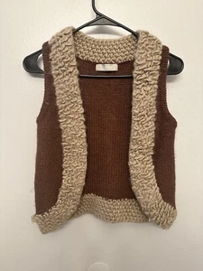 Zara Womens Medium Wool Blend Pullover Sweater Vest Brown Fur Fall - Picture 1 of 7