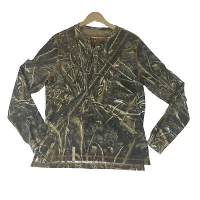 Y2K Realtree Max-5 Men's Size M Long Sleeve Thermal Shirt Button Top Duck Blind - Image 1 of 4