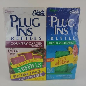 Glade Plug Ins Refills 3pack Country Garden Potpourri and 1 Country Wildflower. - Picture 1 of 3