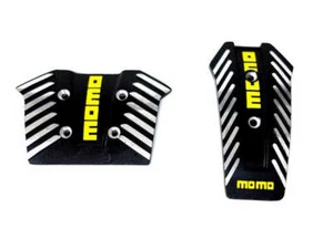 Momo Style Black Aluminum Non Slip Gas Brake Pedal Pad Clutch Auto Car 2 PCS - Picture 1 of 11