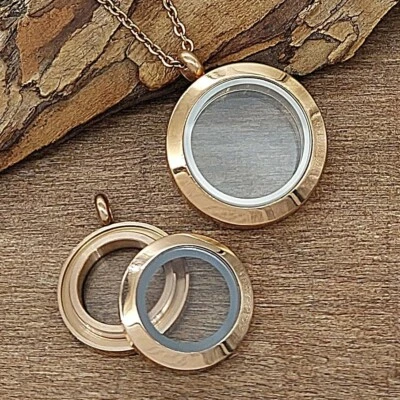 Rose Gold Glass Locket Urn Necklace for Ashes | Urn Locket Pendant | Urn Jewelry - Image 1 of 4