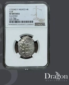 1732 Mexico 4 Reales (4R) Cob | Certified XF Details | NGC | Colonial Spanish - Picture 1 of 6