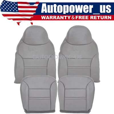 Fits 2000 2001 Ford Excursion Both Driver & Passenger Leather Seat Cover Gray Foto 1 de 4
