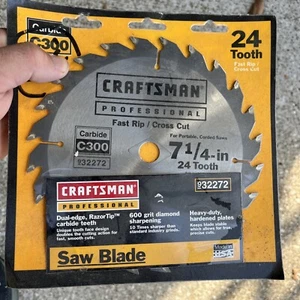 Craftsman 7-1/4 Inch 24 Fast Rip Cross Cut  Tooth Saw Blade Carbide C300 93227 - Picture 1 of 2
