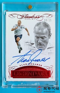 2015-16 Panini Flawless England legend Alan Shearer Ruby Auto 10/15
