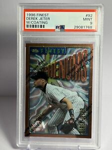 1996 Topps Finest - #92 Derek Jeter NY Yankees PSA 9 With Coating NICE!