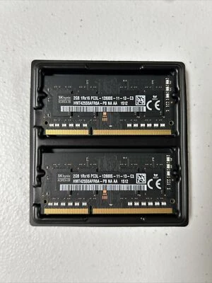 SK Hynix 4GB (2x2GB) 1Rx16 PC3L-12800S-11-13-C3 1600 MHz DDR3 SODIMM Memory - Image 1 of 2