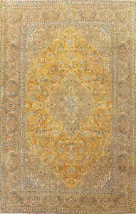 Vintage Orange Floral Ardakan Hand-knotted Area Rug Wool Oriental Carpet 9x13 ft - Picture 1 of 12