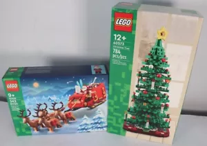 Lego 40499 Schlitten des Weihnachtsmanns 343 Teile & 40573 Weihnachtsbaum 784 Teile Neu - Bild 1 von 5