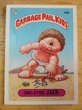 1985 Topps Garbage Pail Kids Sticker One-Eyed Jack 44b 2nd Series