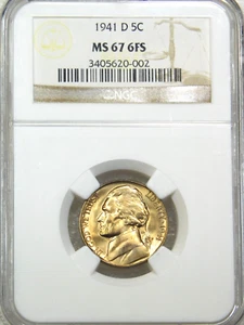 1941-D Jefferson Nickel NGC MS67 6FS SIX FULL STEPS Superb Luster PQ #F867A - Picture 1 of 5