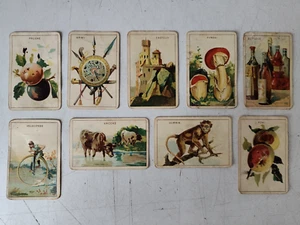 NOVE ANTICHE CARTE DA GIOCO DA COLLEZIONE - Picture 1 of 6