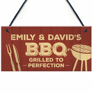 Funny BBQ Sign For Garden Personalised Man Cave Shed Sign New Home Gift - Picture 1 of 9