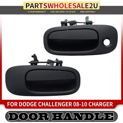 2x Manija de puerta exterior delantera izquierda y derecha negra para Dodge Challenger Charger Foto 1 de 4