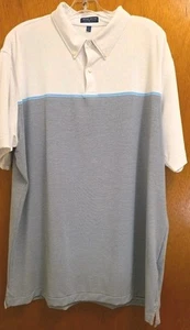 Peter Millar Crown Crafted Golf Men's Polo Shirt XXL 2XL Blue Striped - Picture 1 of 6