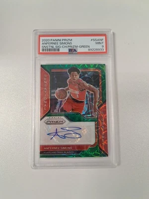 2020 Prizm Sensational Signatures Anfernee Simons SS-ANF Auto Green /8 PSA 9 🏀 - Image 1 of 2