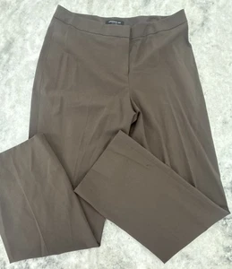 Lafayette 148 NY Barrow Virgin Wool Blend Pants Sz 8 Brown Straight Leg - Picture 1 of 10