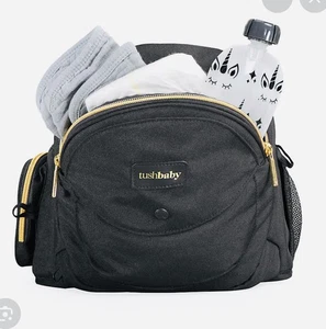 Tushbaby Hüftsitz Babytrage - Schwarz & Gold Hardware Trägerlose Fächer - Bild 1 von 10