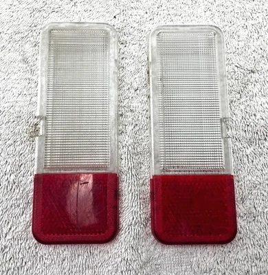 Juego de 2 lentes de luz de puerta delantera interiores Ford Expedition 97-2002 rojo transparente OEM #3 Foto 1 de 2