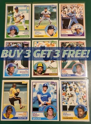 BUY 3, GET 3 FREE 1983 TOPPS BASEBALL YOU PICK #601 - #792 NMMT in Card Savers! - Image 1 of 3