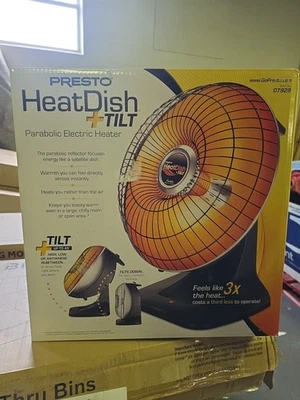 Presto Heat Dish Tilt Parabolic Electric Heater Black 07929 Open Box - Image 1 of 4