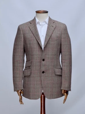 Men's ETRO Milano Vintage Wool Brown Check Three Button Blazer Jacket Size 52 - Image 1 of 4