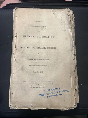 Lot of 14 Rare Pamphlets, General Association of Massachusetts, Minutes, 1819-55 - Image 1 of 4