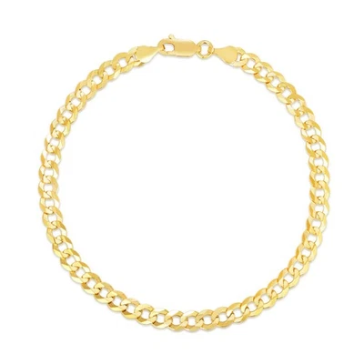 10k Fine Gold Curb Cuban Chain Bracelet and Anklet, 0.16 Inch (4mm) (All Sizes) - Image 1 of 4