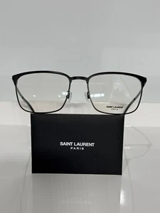 Saint Laurent SL378/F Slim 002 Black Metal Men’s Eyeglasses 56mm - Picture 1 of 8
