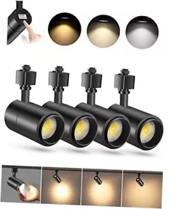  3-Color Zoomable 20W LED Track Lighting Heads H Type Track 20 Watts Black - Picture 1 of 7