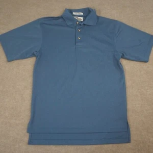 Tri Mountain Polo Shirt Mens S Slate Blue Short Sleeve Golf Wicking Breathable - Foto 1 di 13