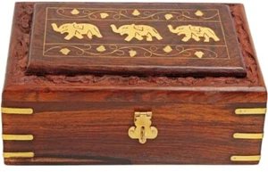 Geschenke Schmuckbox Safe Elefant Palisander schönes Geschenk für Frauen Mädchen Mama 8 Zoll - Bild 1 von 6