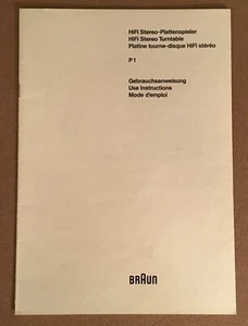 Braun Atelier P1 Anleitung BDA original multi language Deutsch sehr guter Z. - Bild 1 von 1