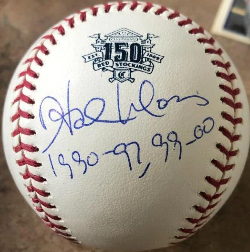 Hal Morris Autographed Cincinnati Reds 150th Anniversary Baseball 1990-97, 99-00 - Image 1 of 1