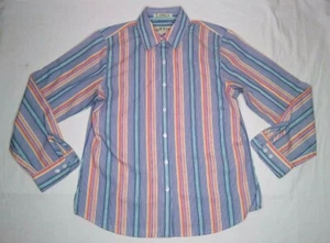 Orvis Shirt Womens 8 Multicolor Button Up Blouse Top Carefree Vertical Stripe - Picture 1 of 9